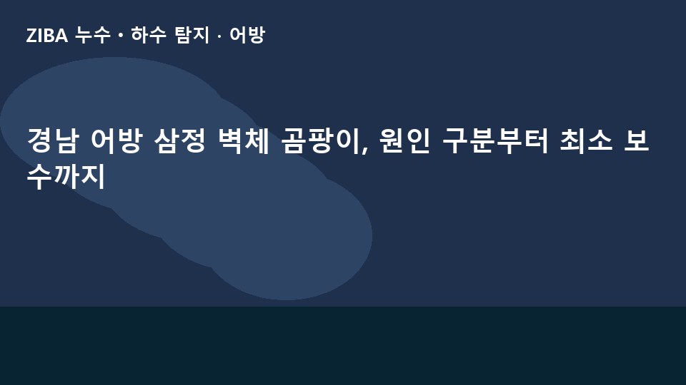 경남 어방 삼정 벽체 곰팡이, 원인 구분부터 최소 보수까지