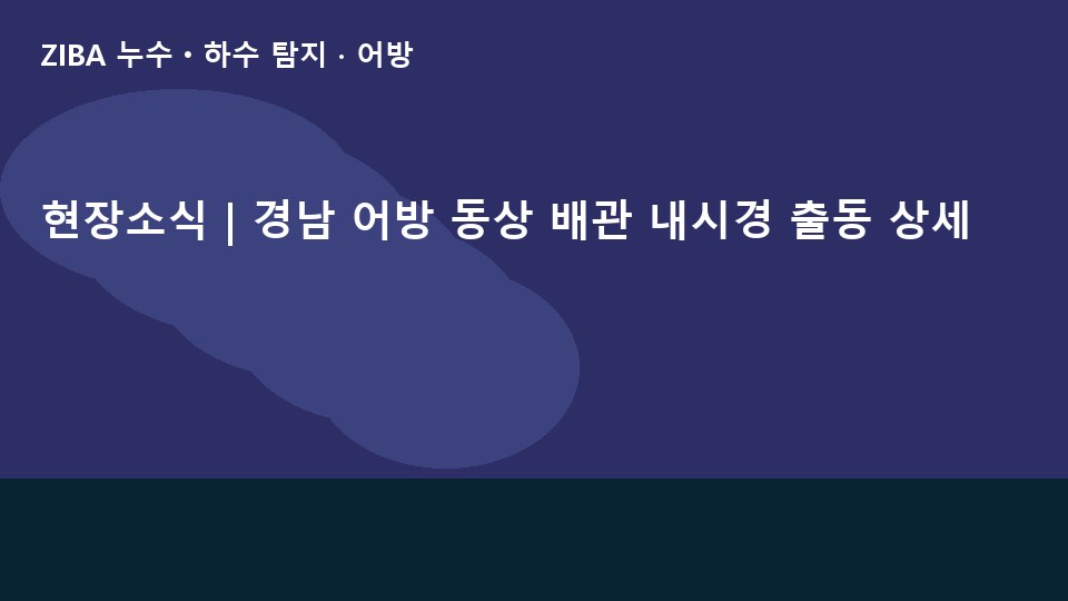현장소식 | 경남 어방 동상 배관 내시경 출동 상세